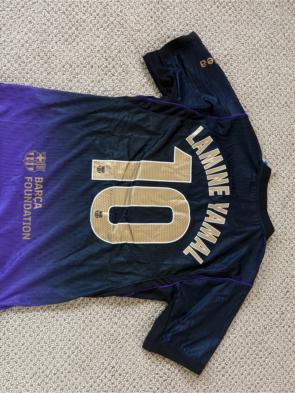 Nike Men's Football Jersey - Black & Purple with Gold Number 10